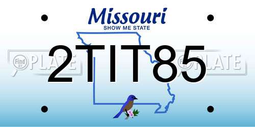 2TIT85 Missouri License Plate