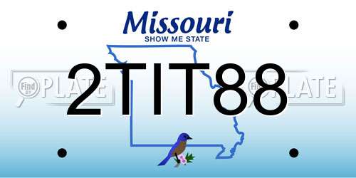 2TIT88 Missouri License Plate