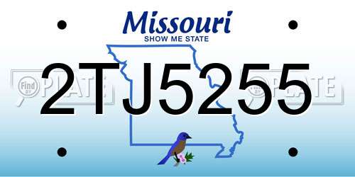 2TJ5255 Missouri License Plate