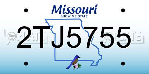 2TJ5755 Missouri License Plate