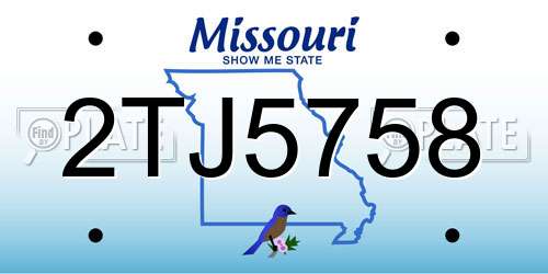 2TJ5758 Missouri License Plate
