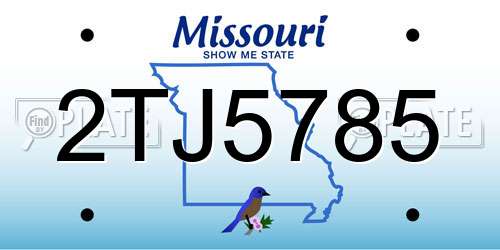 2TJ5785 Missouri License Plate