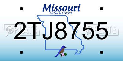 2TJ8755 Missouri License Plate