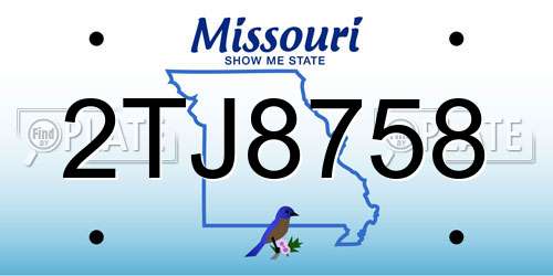 2TJ8758 Missouri License Plate