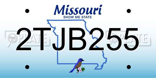 2TJB255 Missouri License Plate
