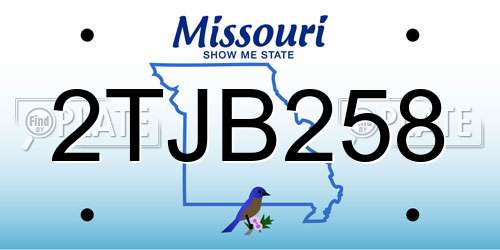 2TJB258 Missouri License Plate