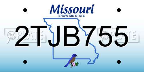 2TJB755 Missouri License Plate