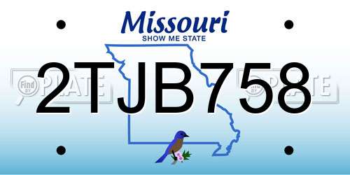 2TJB758 Missouri License Plate