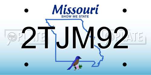 2TJM92 Missouri License Plate