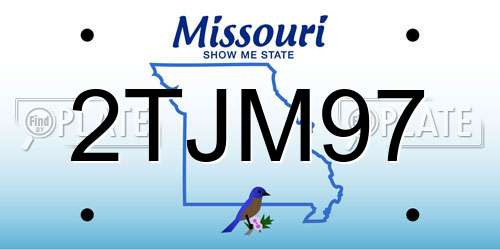2TJM97 Missouri License Plate