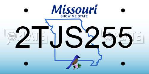 2TJS255 Missouri License Plate