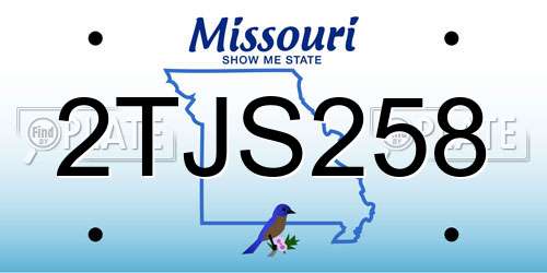 2TJS258 Missouri License Plate