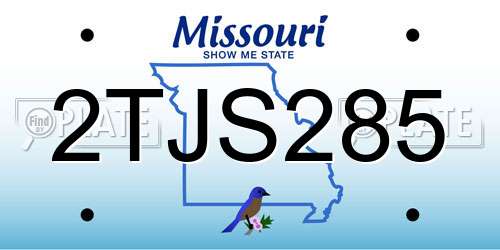 2TJS285 Missouri License Plate