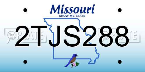 2TJS288 Missouri License Plate