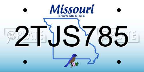 2TJS785 Missouri License Plate