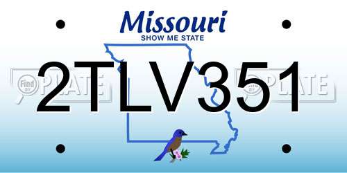 2TLV351 Missouri License Plate