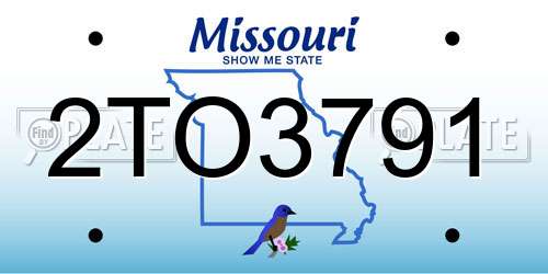 2TO3791 Missouri License Plate