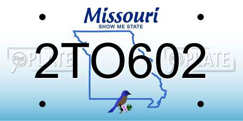 2TO602 Missouri License Plate