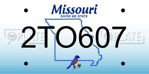2TO607 Missouri License Plate