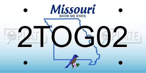2TOG02 Missouri License Plate