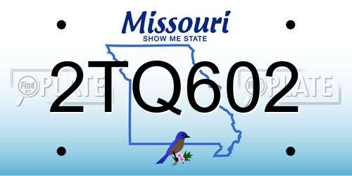 2TQ602 Missouri License Plate