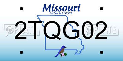 2TQG02 Missouri License Plate