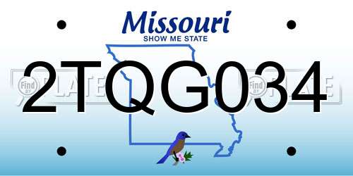 2TQG034 Missouri License Plate