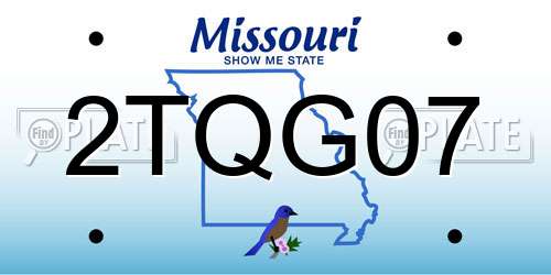 2TQG07 Missouri License Plate