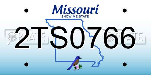 2TS0766 Missouri License Plate