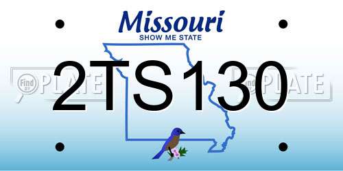 2TS130 Missouri License Plate