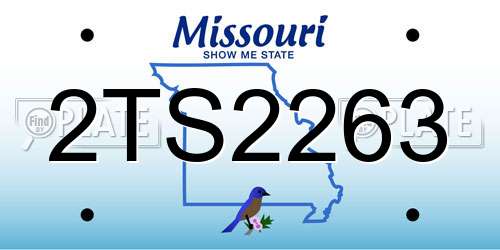 2TS2263 Missouri License Plate
