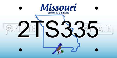 2TS335 Missouri License Plate