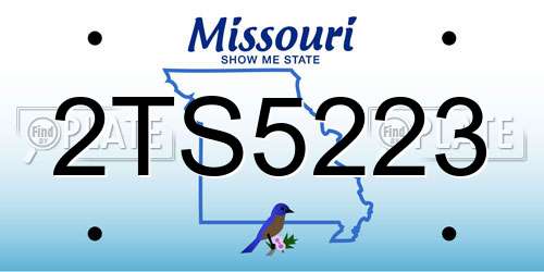 2TS5223 Missouri License Plate