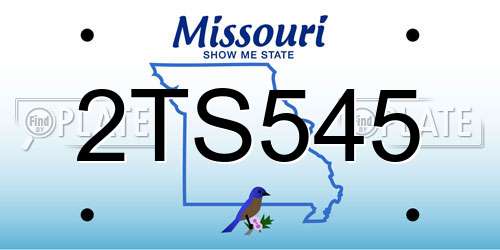 2TS545 Missouri License Plate