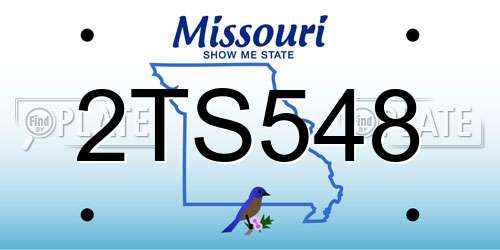 2TS548 Missouri License Plate