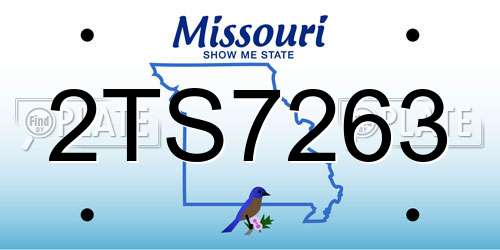 2TS7263 Missouri License Plate