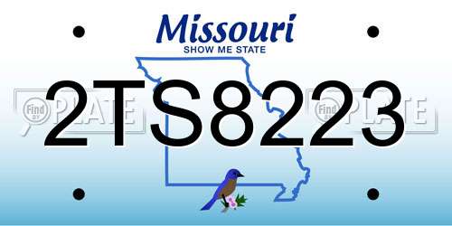 2TS8223 Missouri License Plate