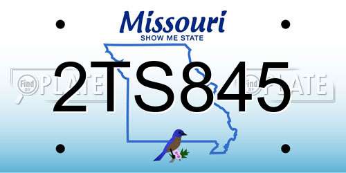 2TS845 Missouri License Plate