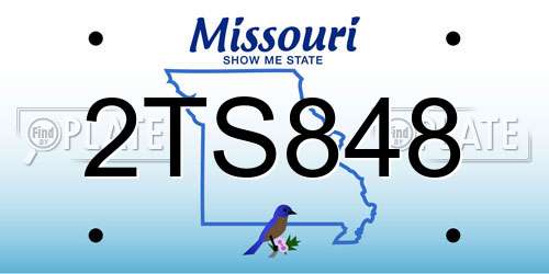 2TS848 Missouri License Plate