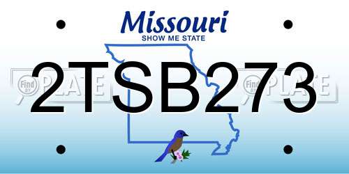 2TSB273 Missouri License Plate