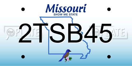 2TSB45 Missouri License Plate