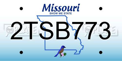 2TSB773 Missouri License Plate