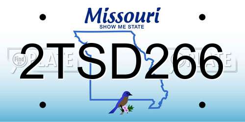 2TSD266 Missouri License Plate