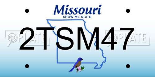 2TSM47 Missouri License Plate