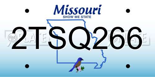 2TSQ266 Missouri License Plate