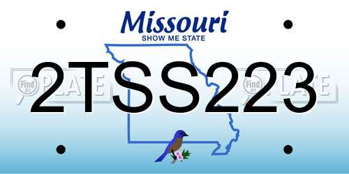 2TSS223 Missouri License Plate