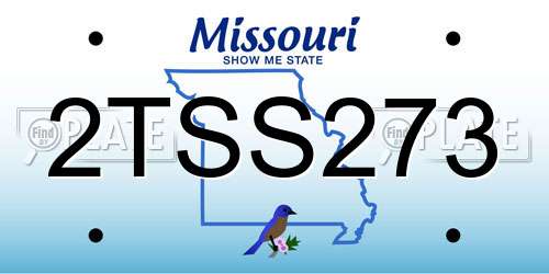 2TSS273 Missouri License Plate