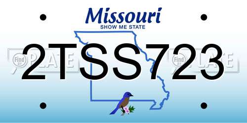 2TSS723 Missouri License Plate