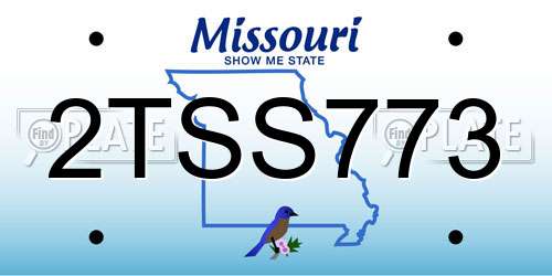 2TSS773 Missouri License Plate