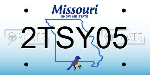 2TSY05 Missouri License Plate